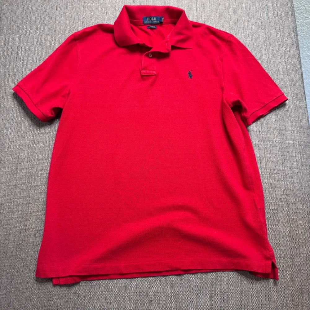 Polo Ralph Lauren Mens Classic Fit Red Short Sleeve Pony Logo Polo Shirt Size M